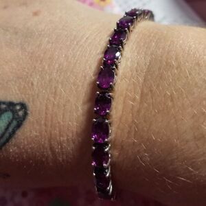 Amethyst Sterling Silver Tennis Bracelet